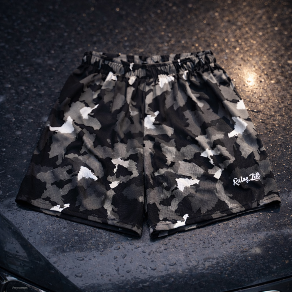 Official Dominican Camouflage Shorts — Black