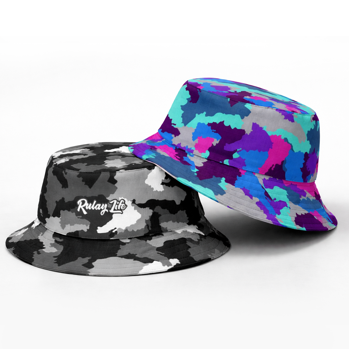 Dominican Camo Reversible bucket hat (Black/Amaranth)