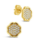 Rose Petal CZ Stud Earrings
