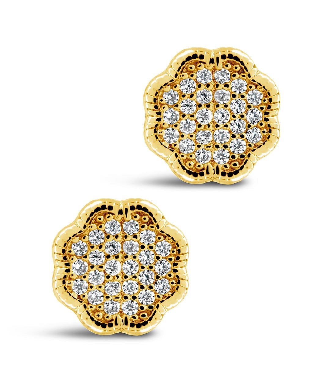Rose Petal CZ Stud Earrings