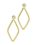 Geometric CZ Diamond Drop Stud Earrings