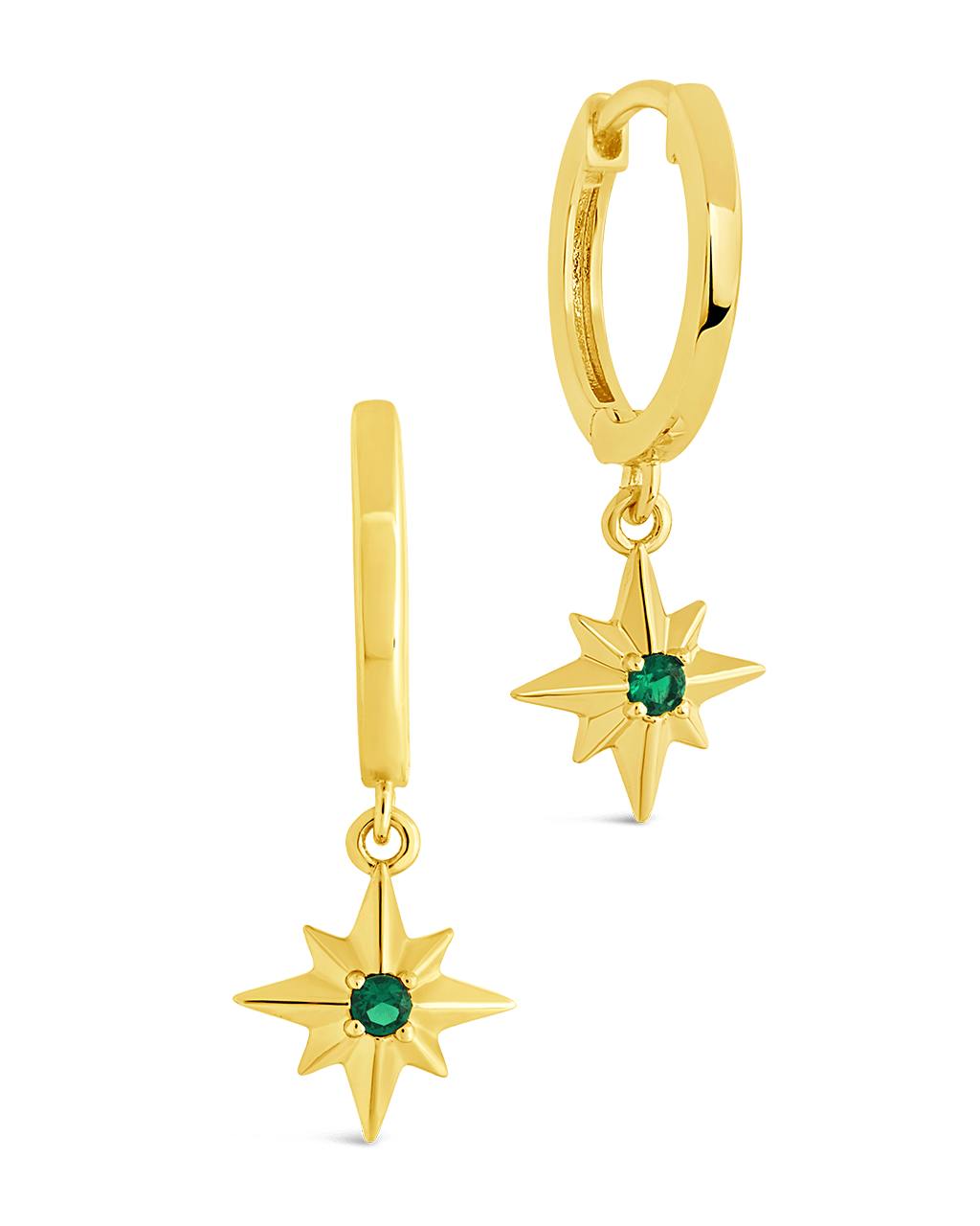 Demi CZ Burst Charm Hoop Earrings