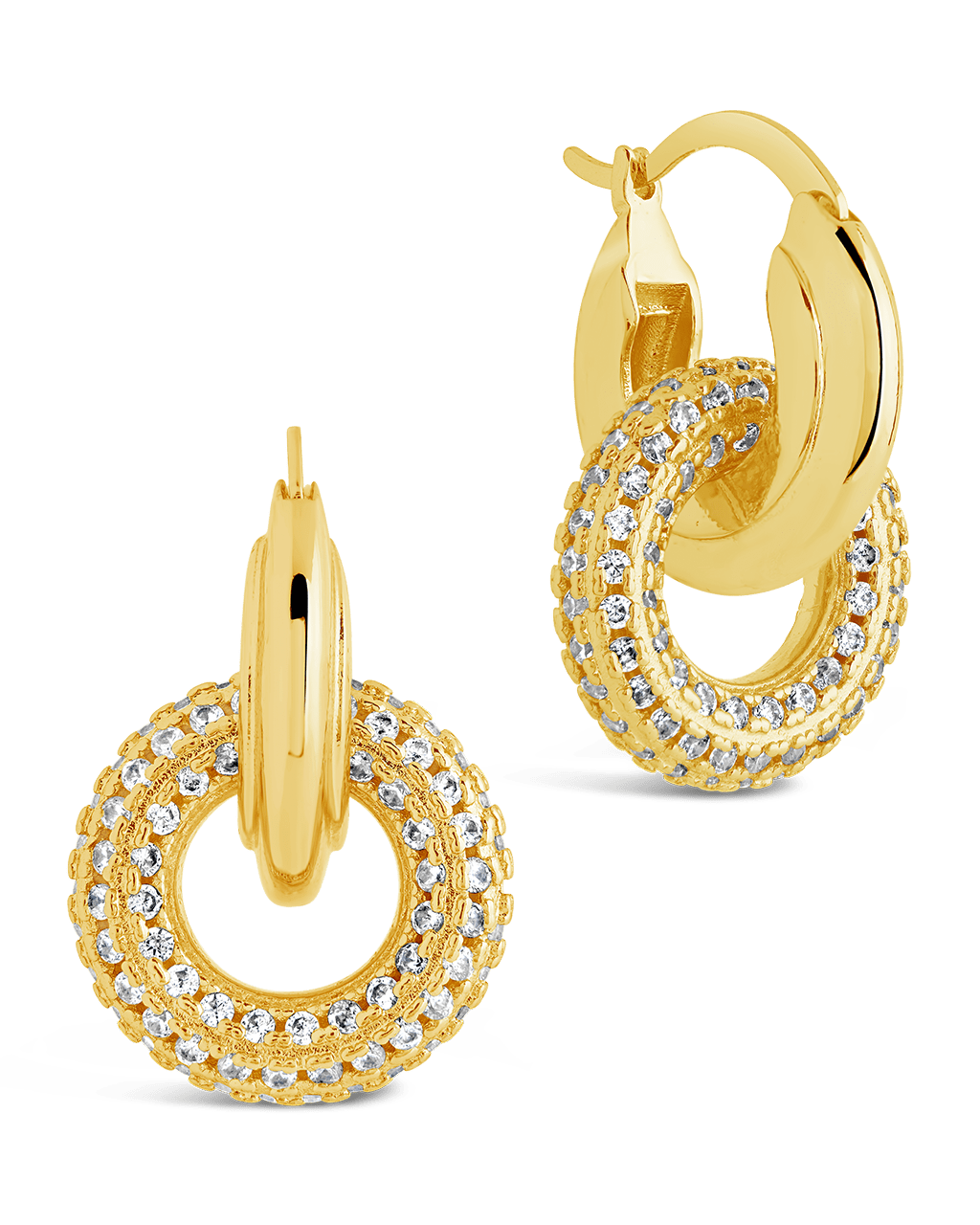 Hunter CZ Interlocking Circle Drop Earrings