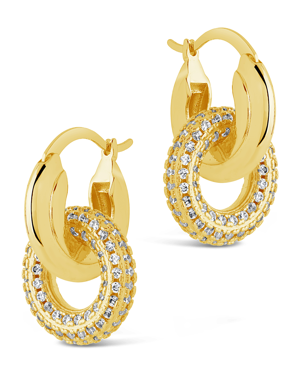 Hunter CZ Interlocking Circle Drop Earrings