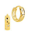 Greer CZ Burst Micro Hoop Earrings