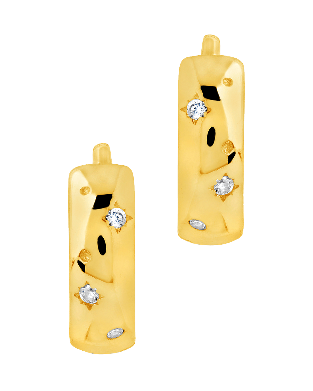 Greer CZ Burst Micro Hoop Earrings
