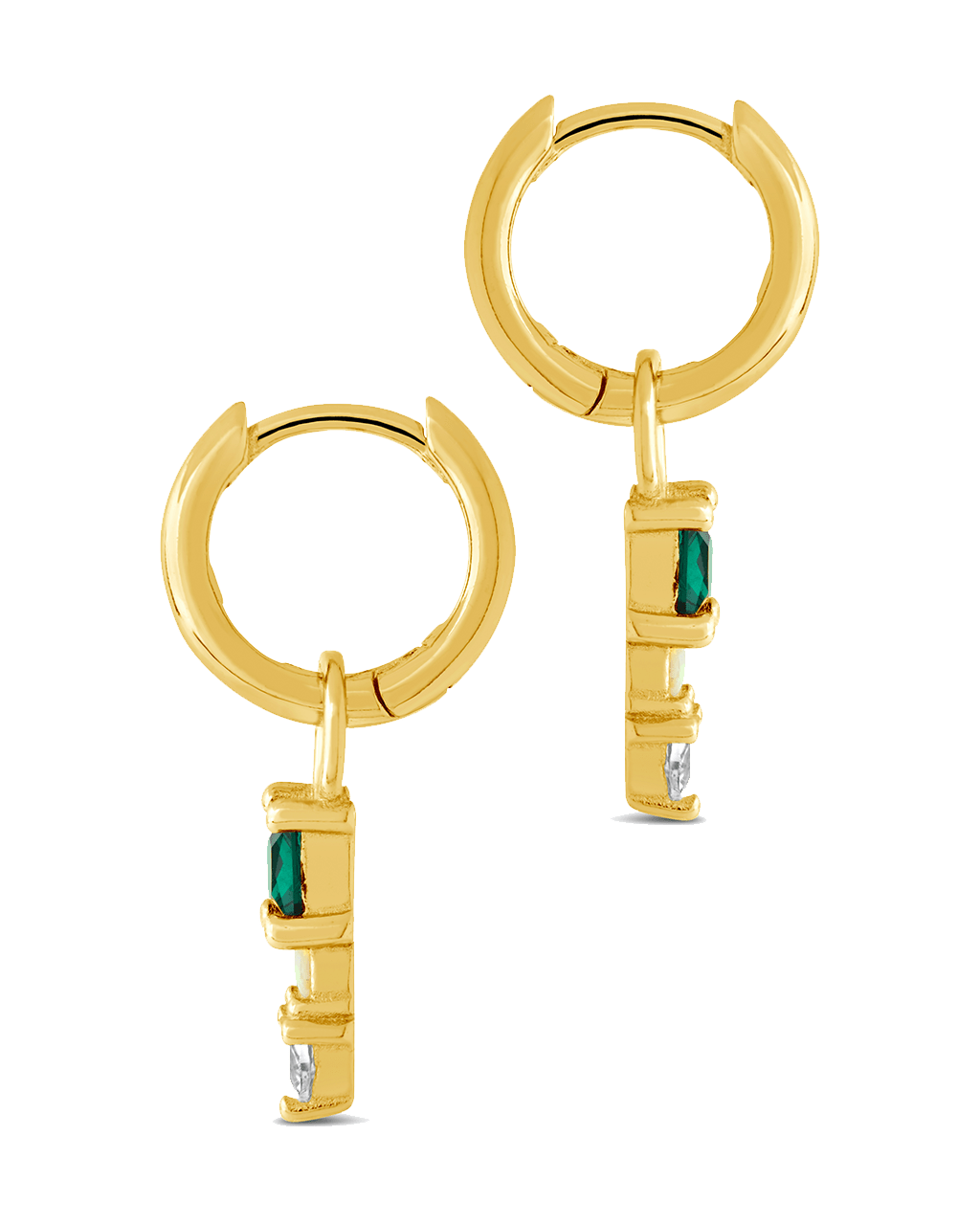 Harmony CZ & Opal Charm Hoop Earrings