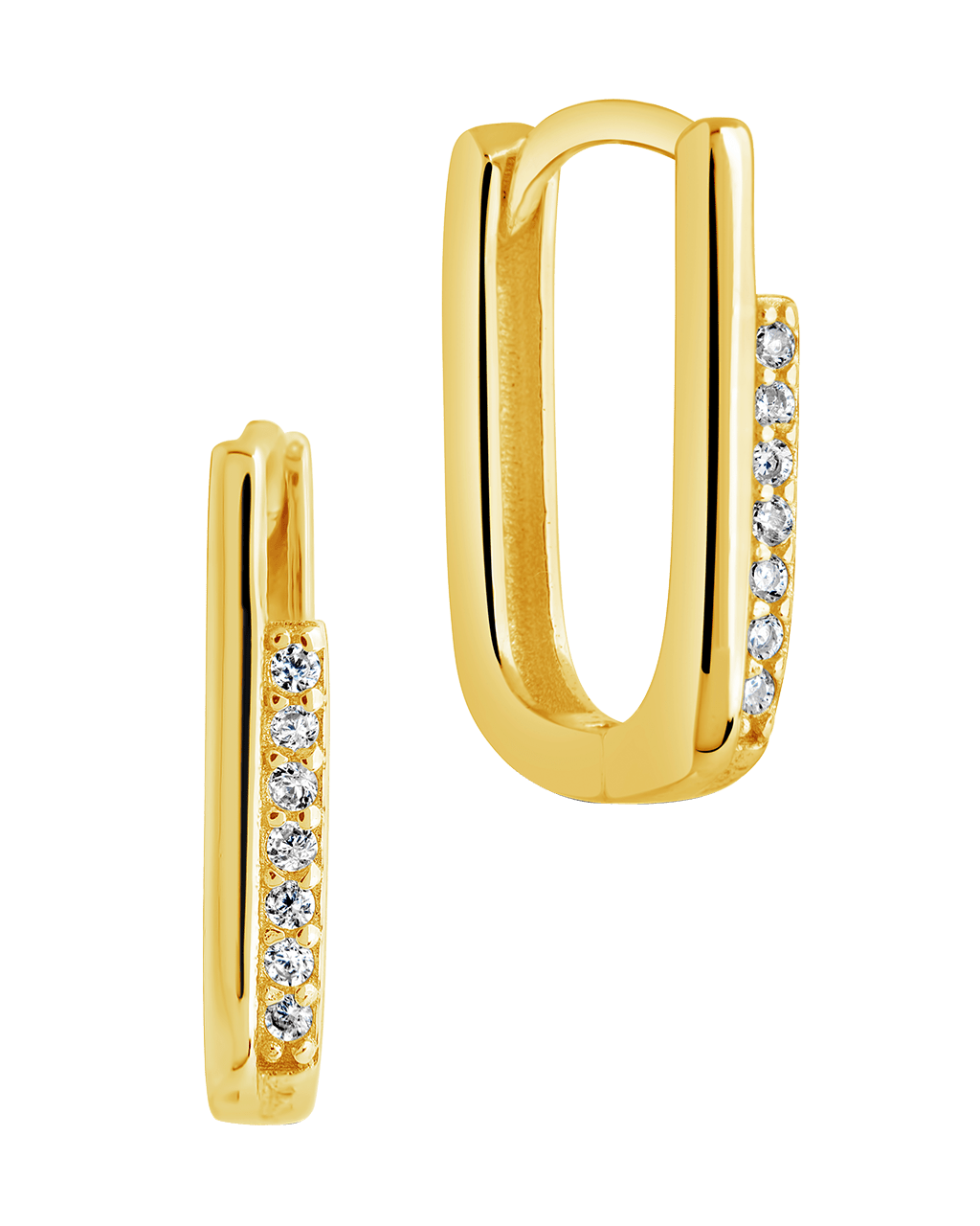 Nadine CZ Rectangle Hoop Earrings