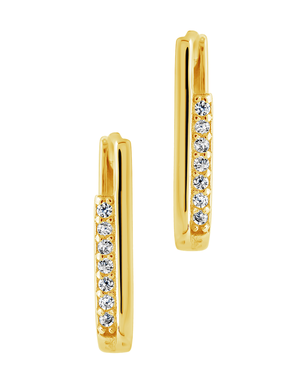 Nadine CZ Rectangle Hoop Earrings