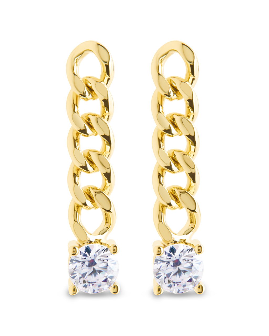 Phoebe CZ Chain Link Drop Stud Earrings