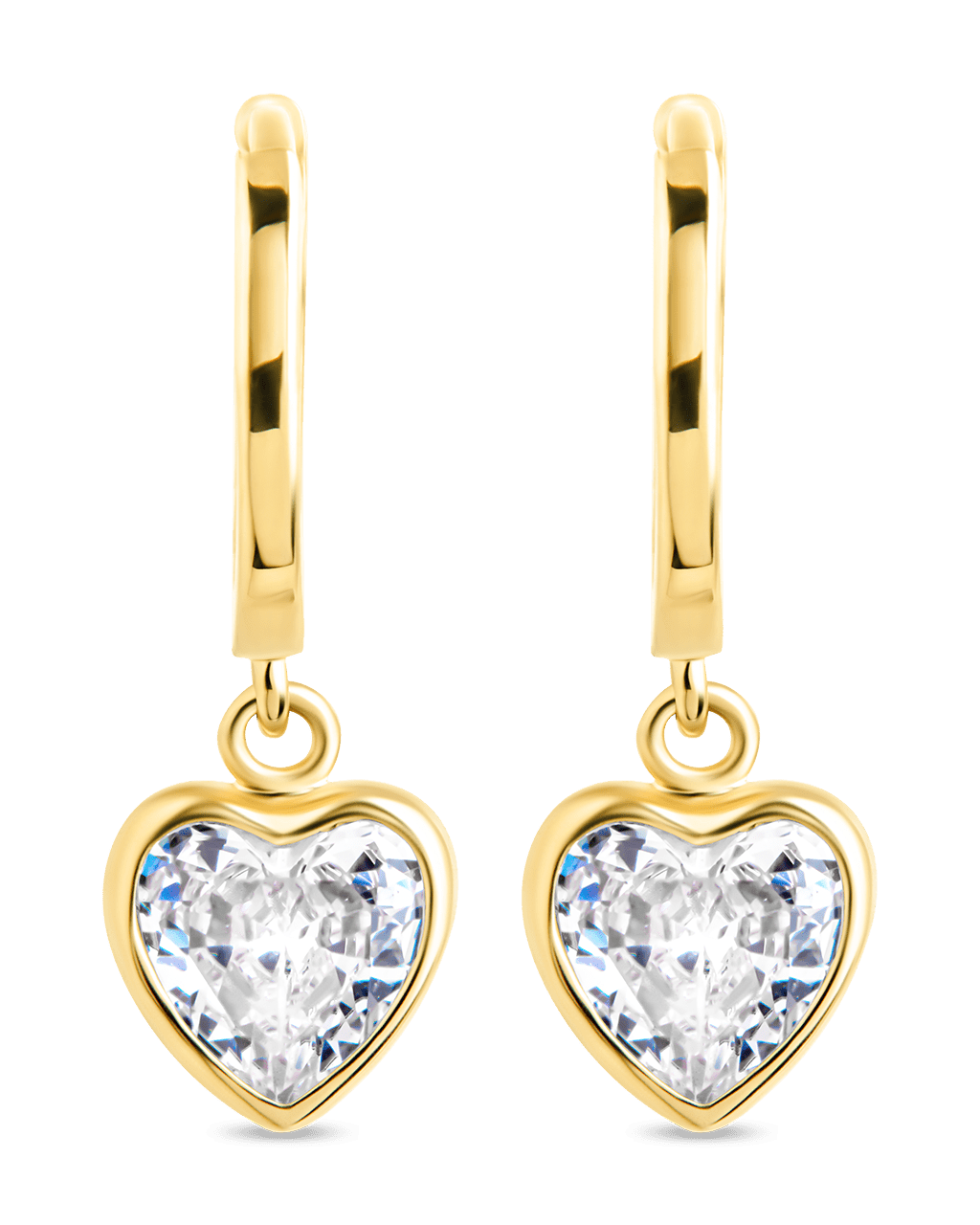Sterling Silver Lizzy CZ Heart Drop Earrings