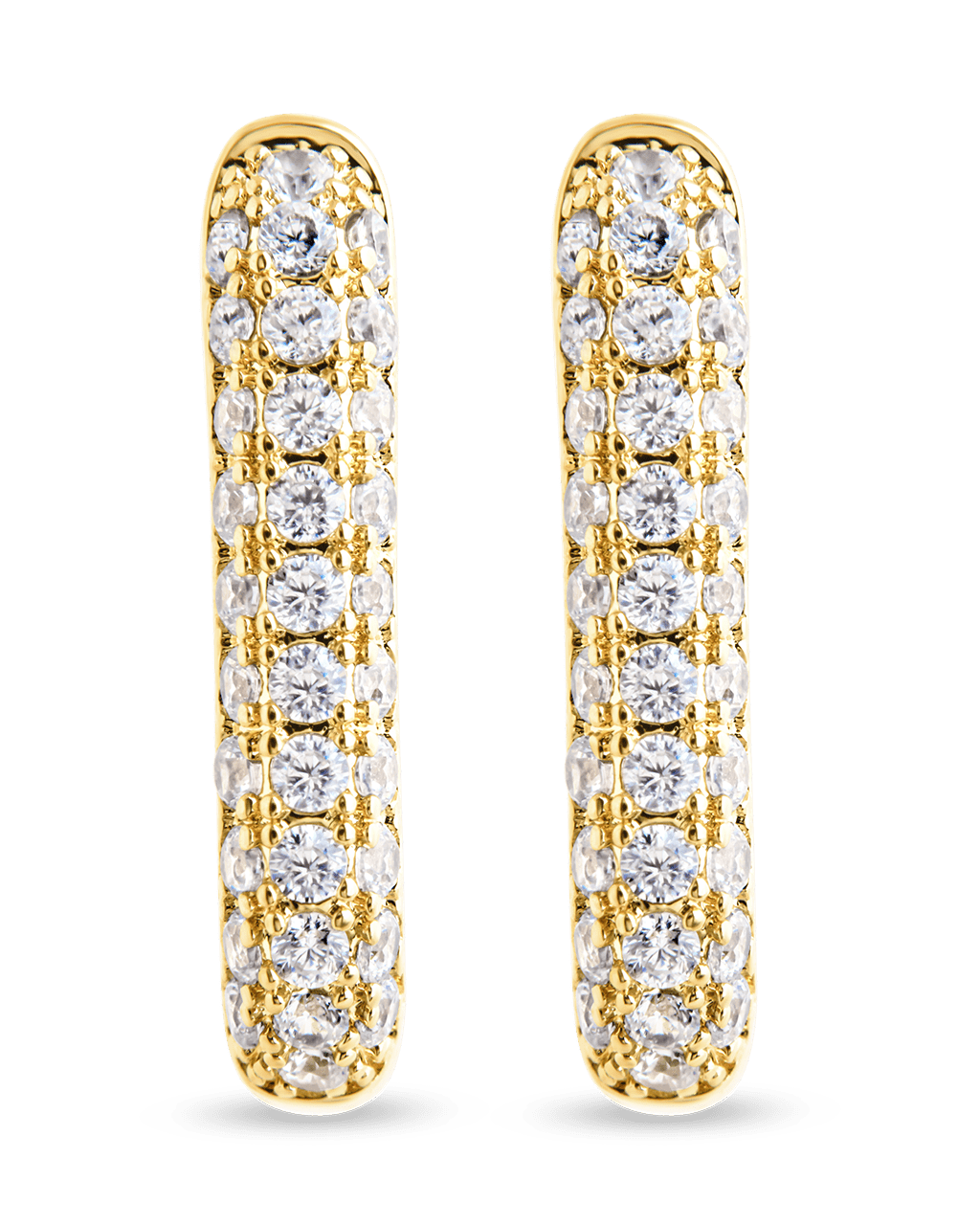 Francesca CZ Rectangular Hoop Earrings
