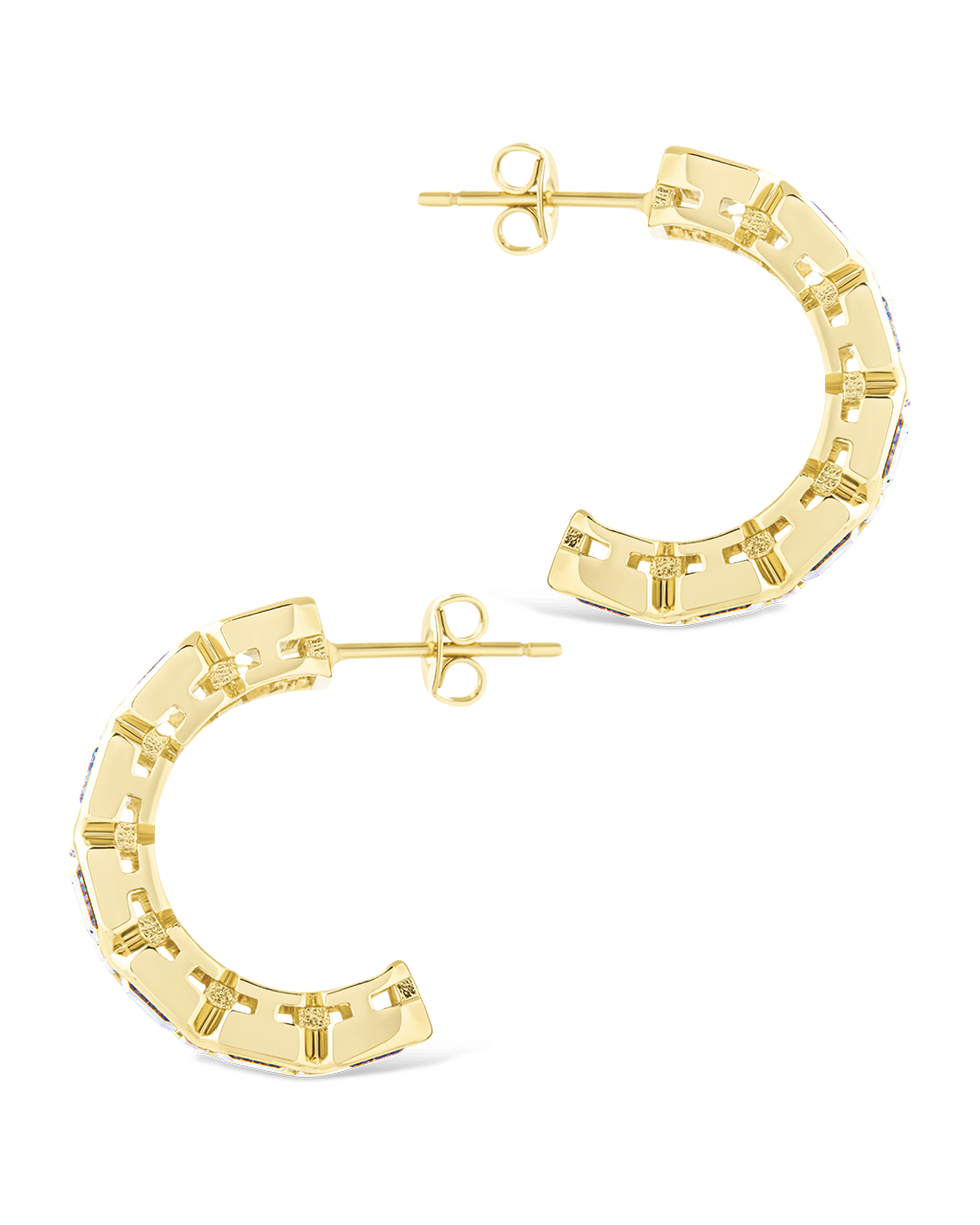 Nyssa Bezel CZ Station Hoop Earrings