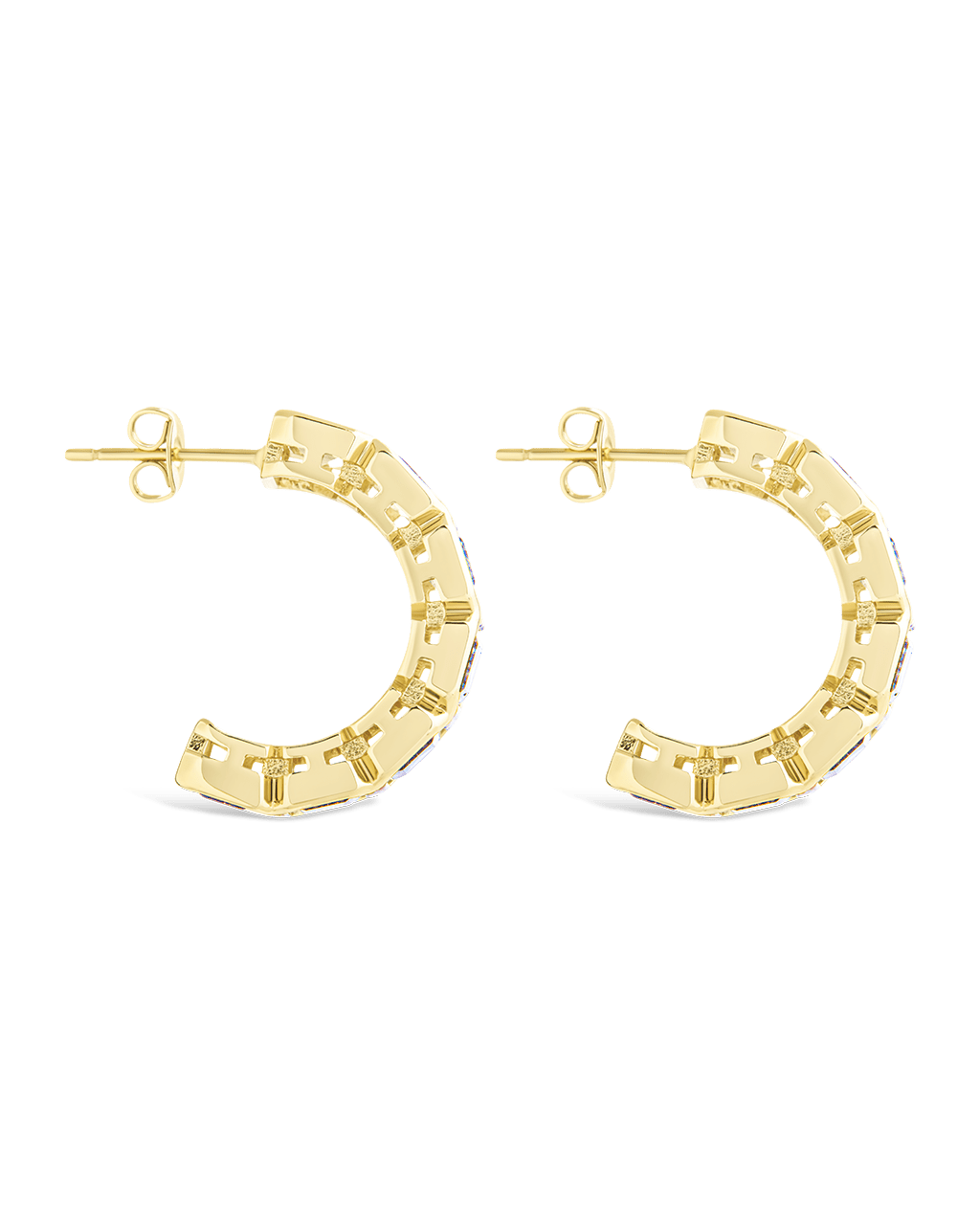 Nyssa Bezel CZ Station Hoop Earrings