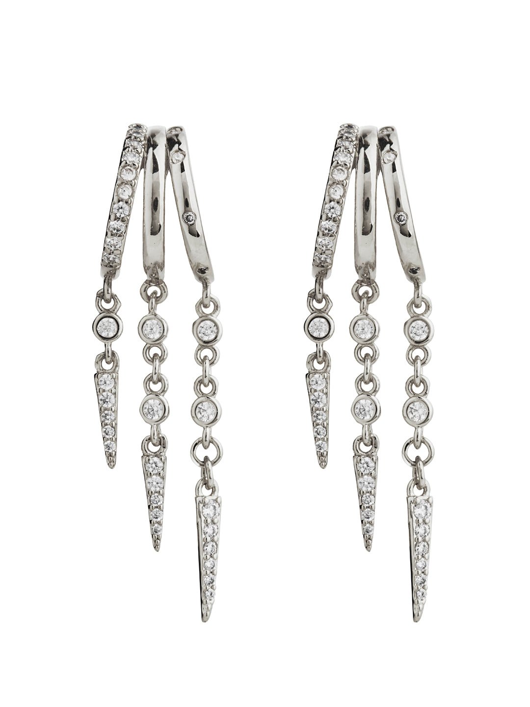 Jenna Triple Spike Dangle Huggies