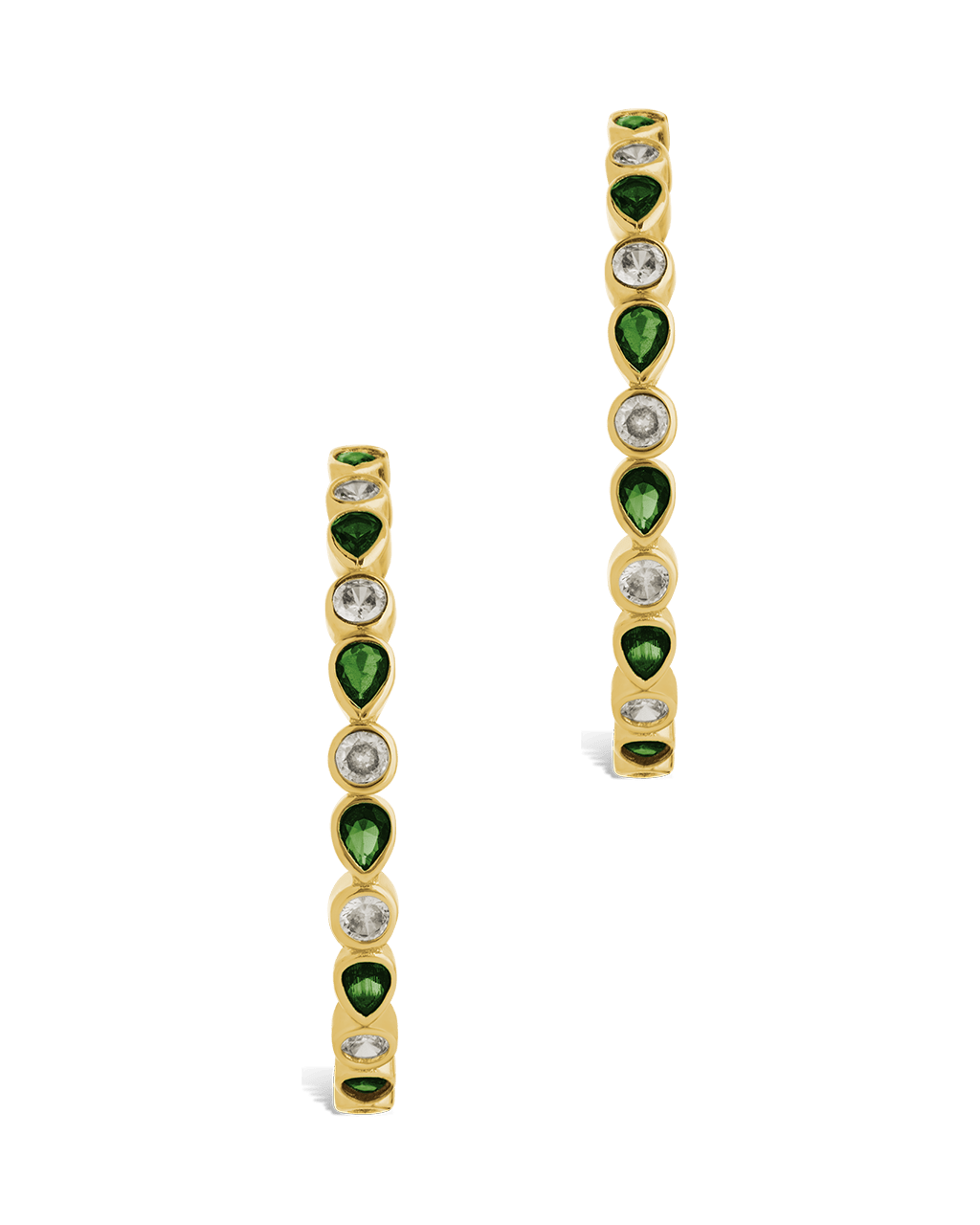 Bezel Set Mixed CZ Hoops