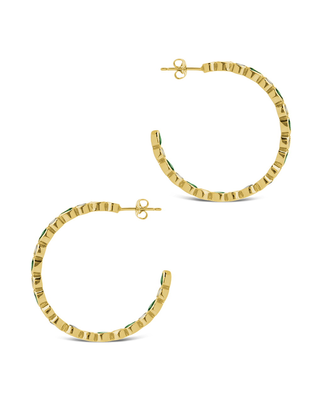 Bezel Set Mixed CZ Hoops