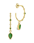 Bezel CZ Station Hoop Earrings