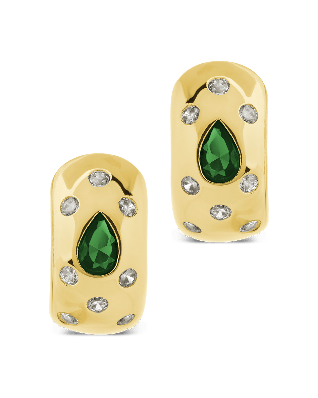 Mixed CZ Chunky Huggie Hoops