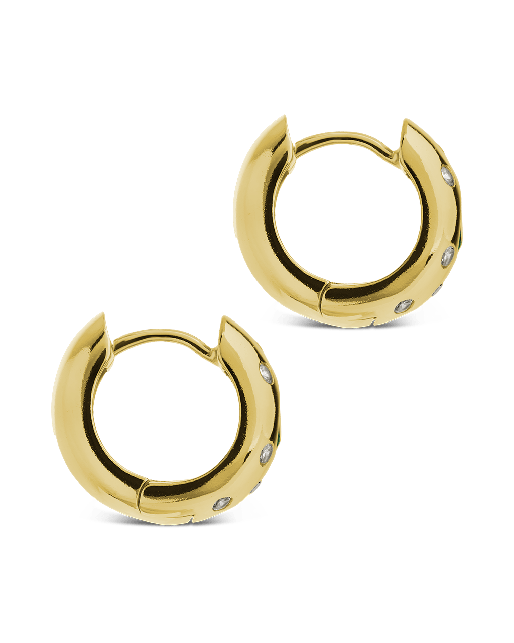 Mixed CZ Chunky Huggie Hoops