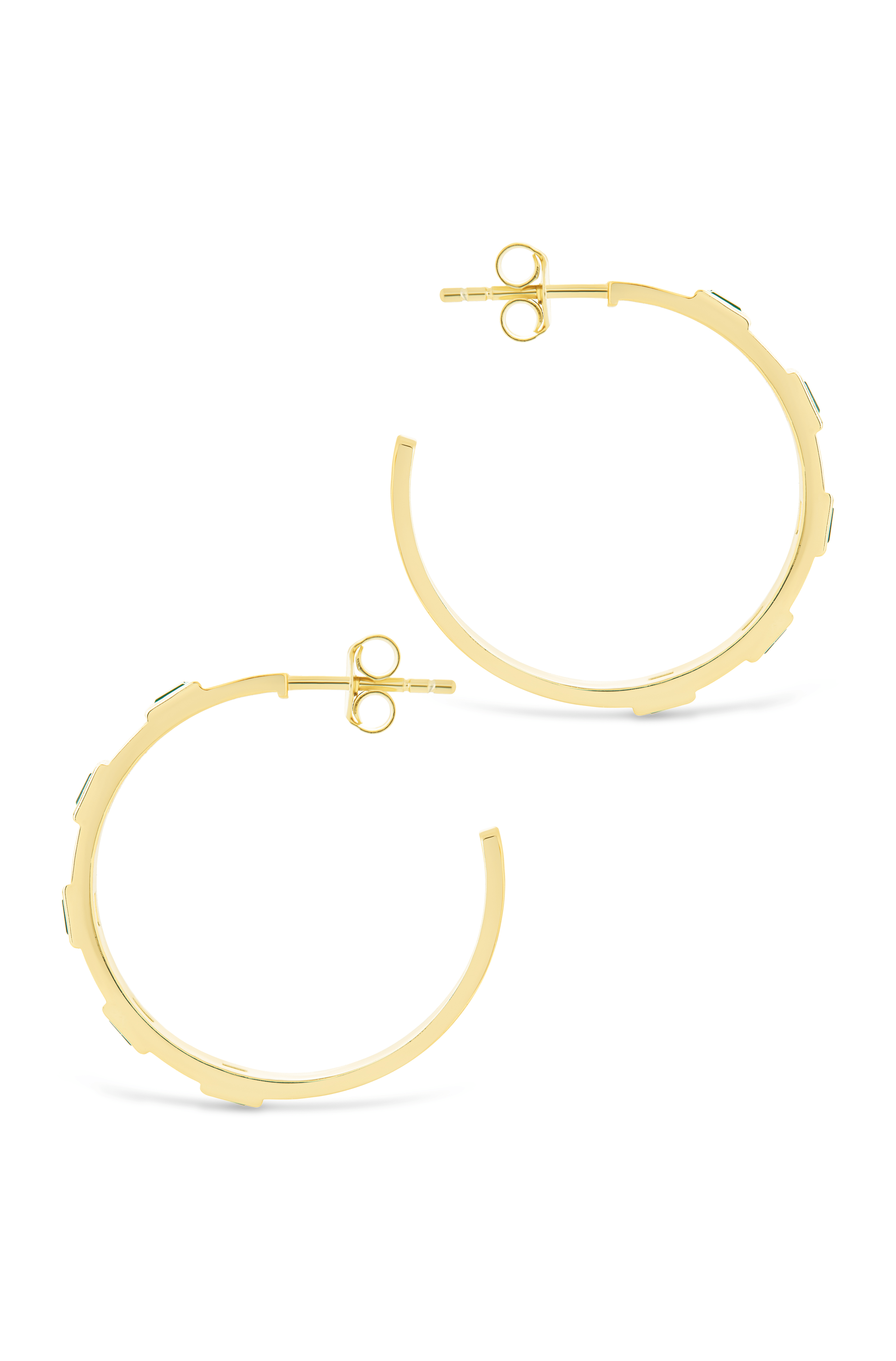 Sterling Silver Asher Flat Polished Hoops