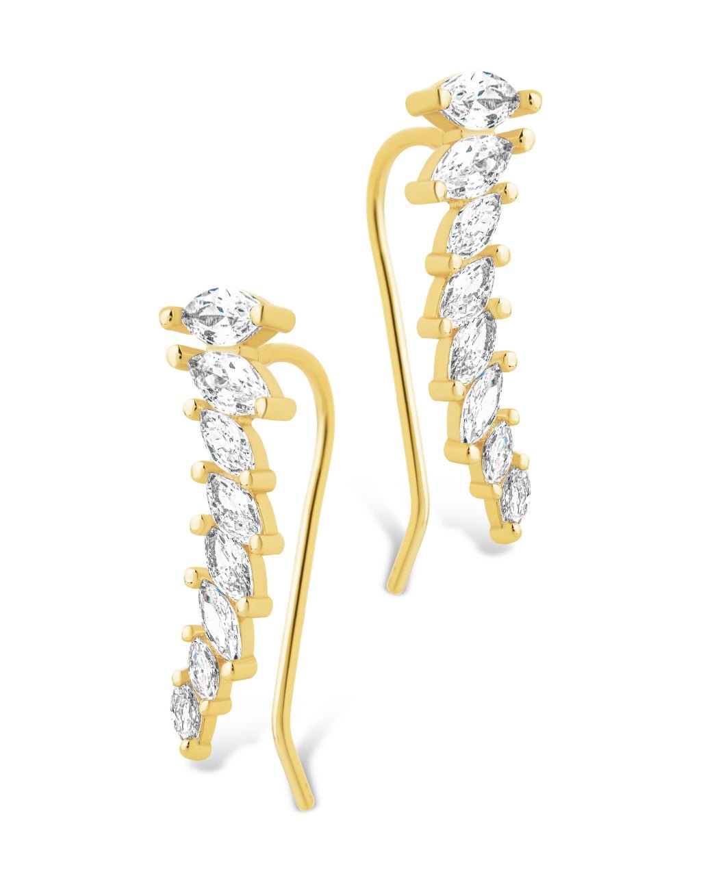 Sterling Silver Skye CZ Threader Crawler Earrings