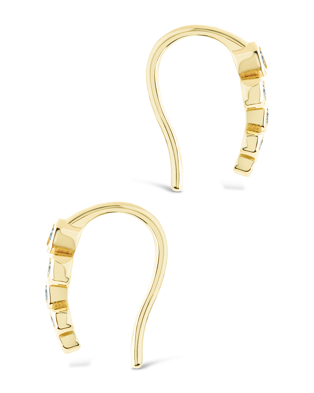 Sterling Silver Talia CZ Bezel Crawler Earrings