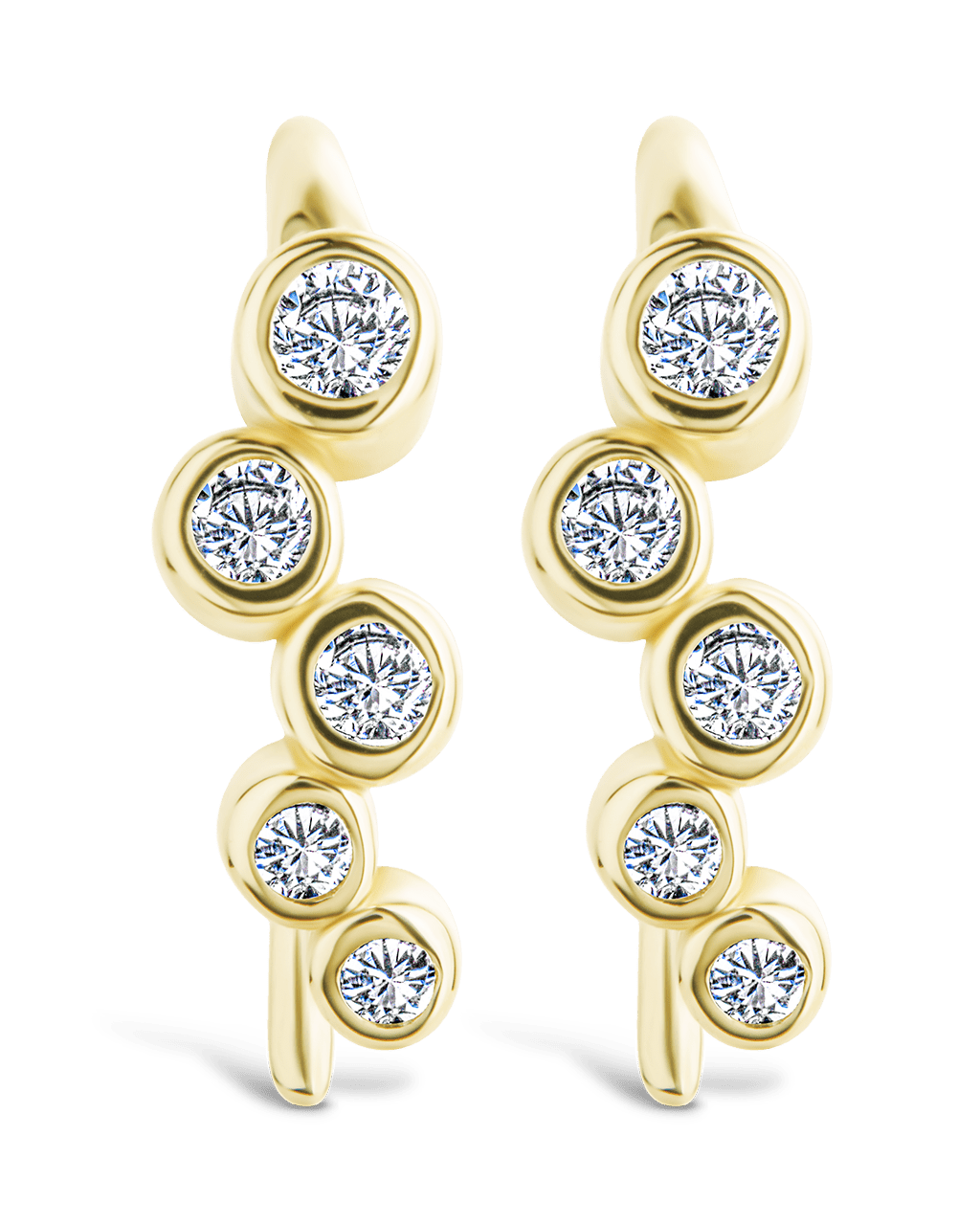Sterling Silver Talia CZ Bezel Crawler Earrings