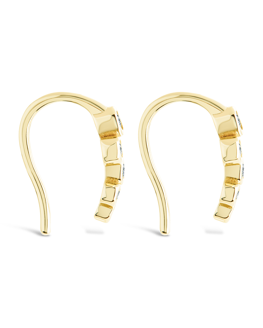 Sterling Silver Talia CZ Bezel Crawler Earrings