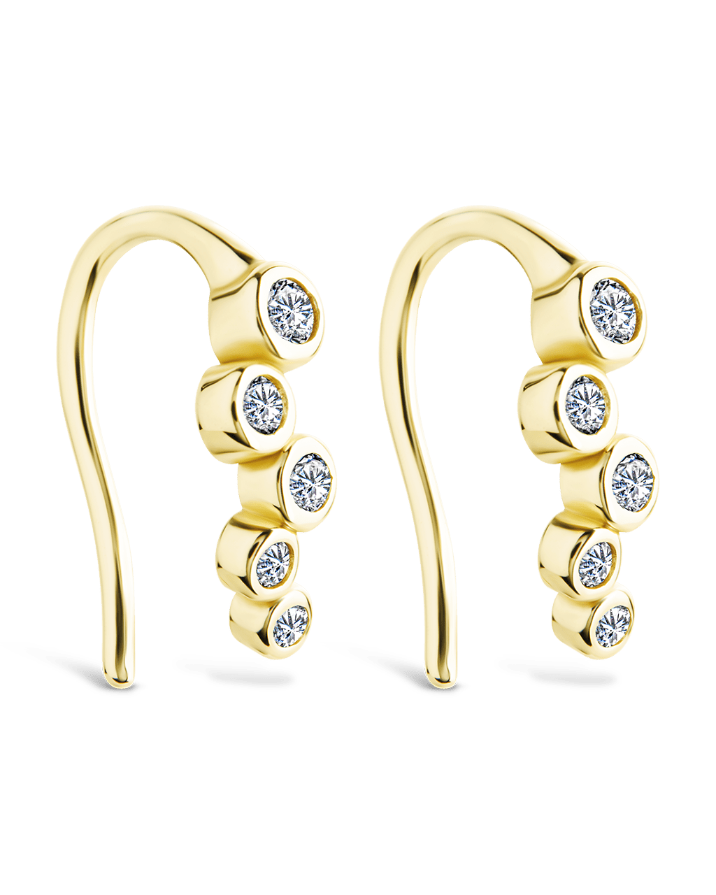 Sterling Silver Talia CZ Bezel Crawler Earrings