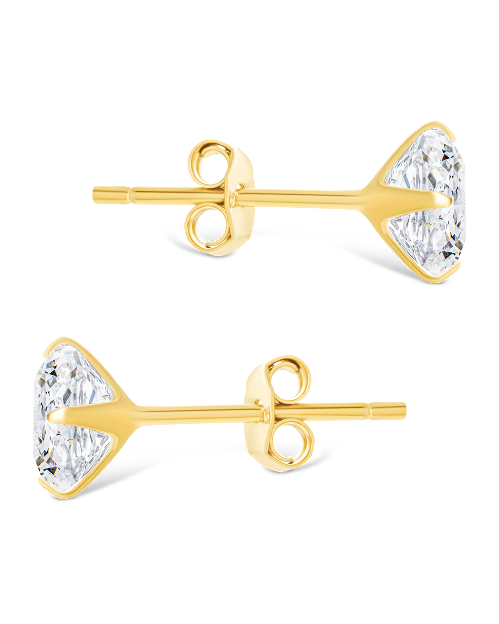 Sterling Silver Cushion Cut Prong Set Stud Earrings