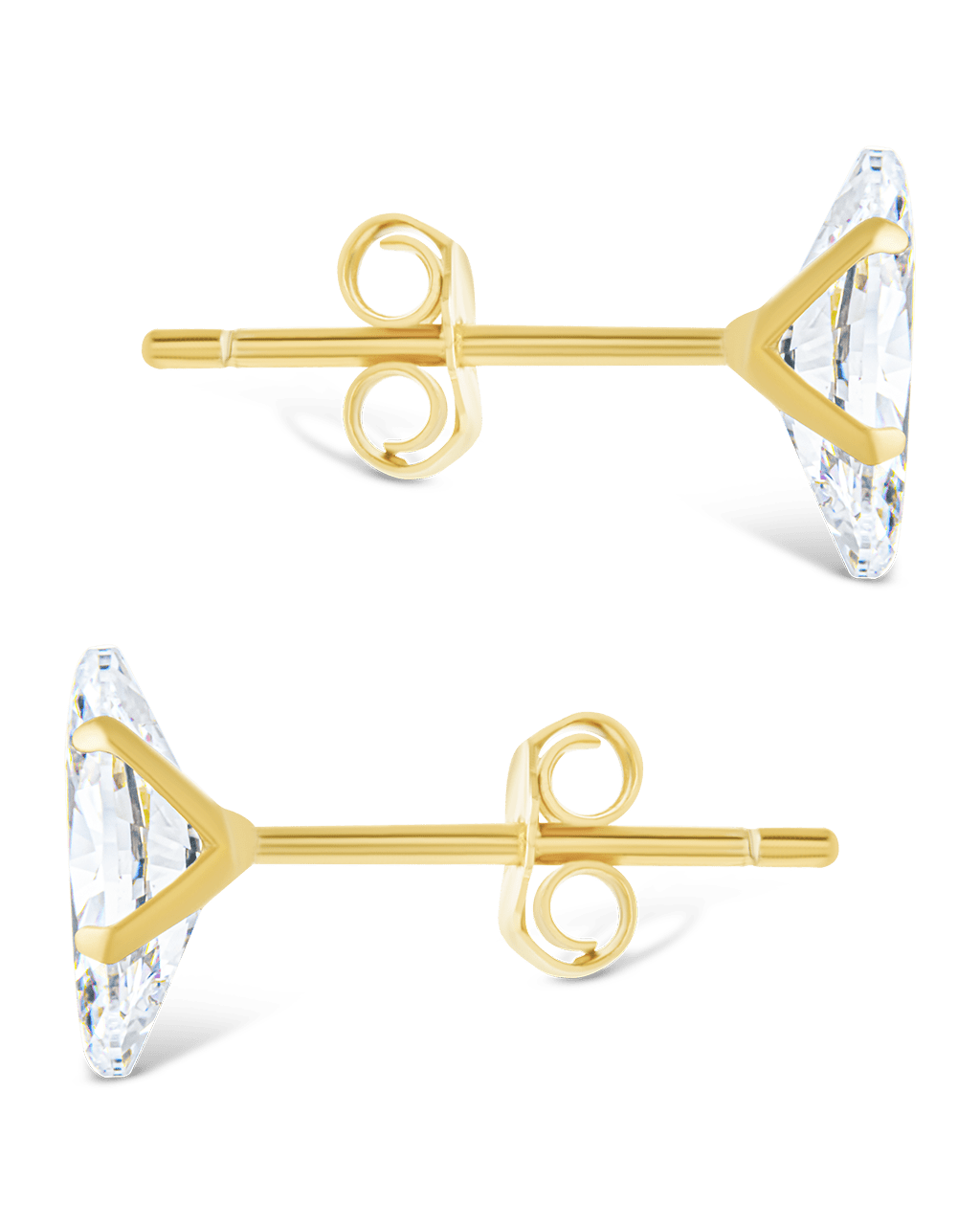 Sterling Silver Marquise Cut Prong Set Stud Earrings