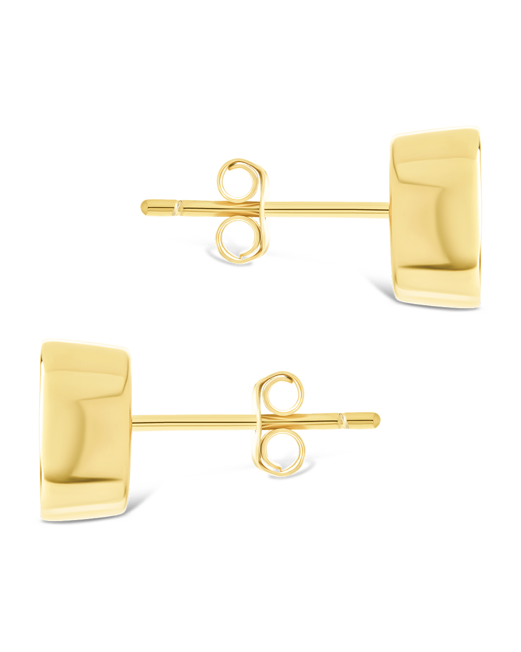 Sterling Silver Oval Cut Bezel Set Stud Earrings