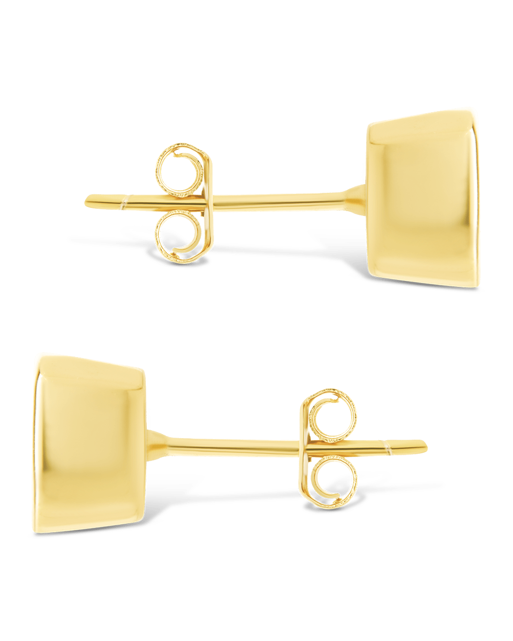 Sterling Silver Radiant Cut Bezel Set Stud Earrings