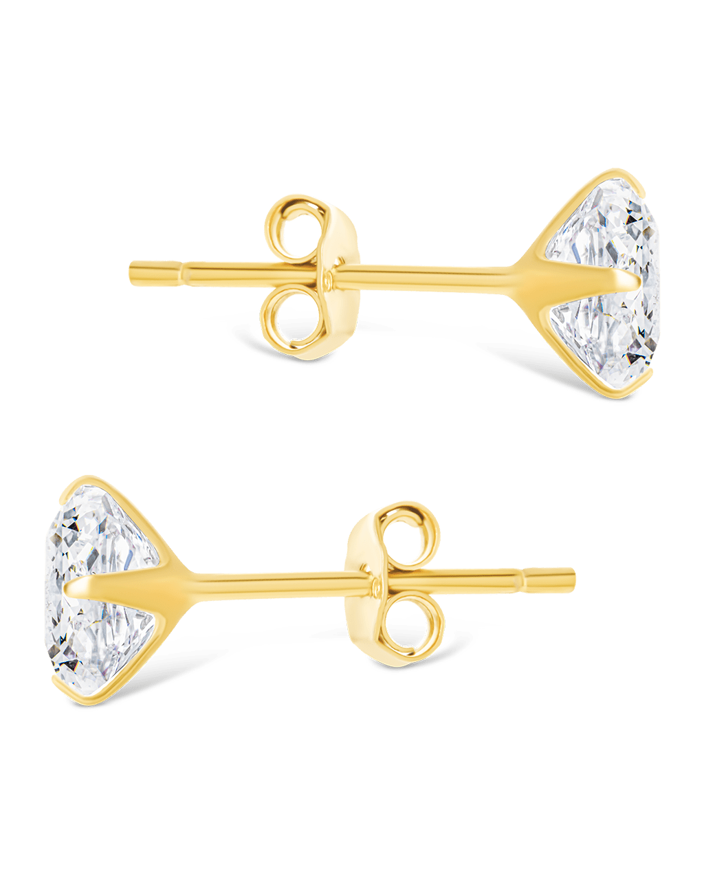 Sterling Silver Radiant Cut Prong Set Stud Earrings