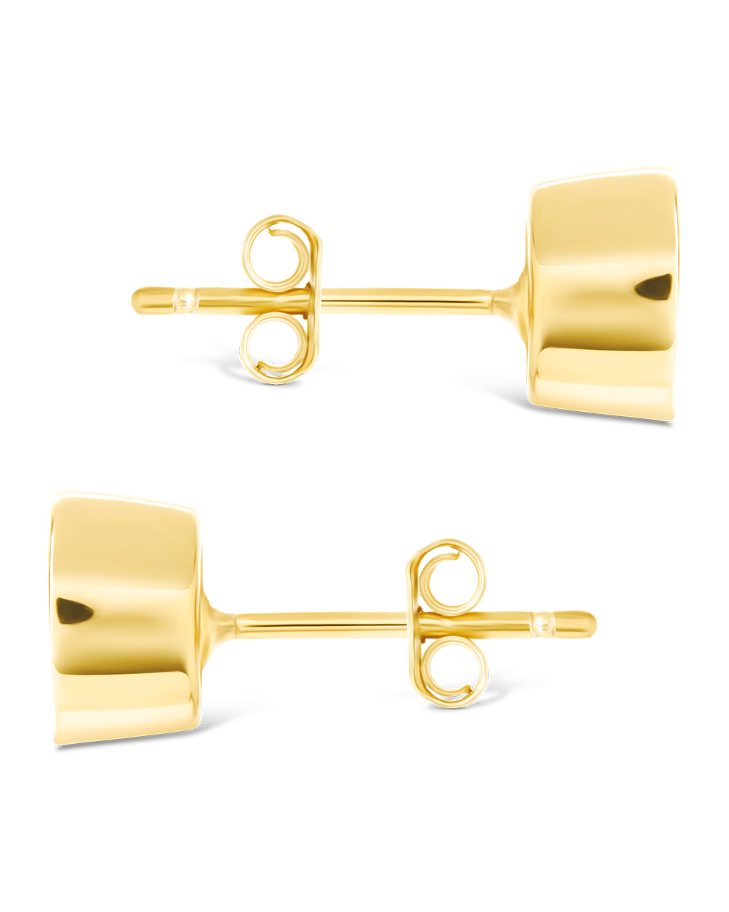 Sterling Silver Trillion Cut Bezel Set Stud Earrings