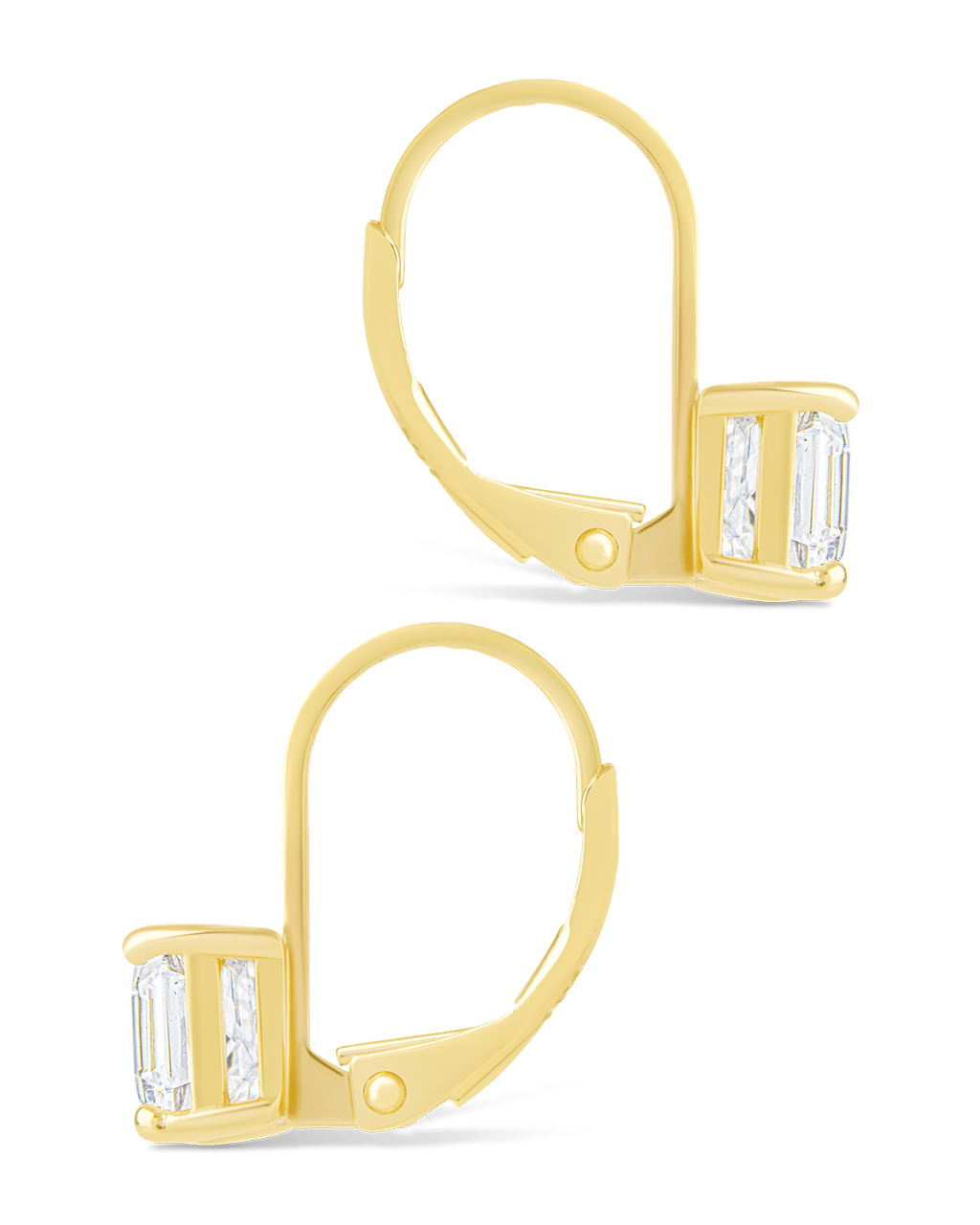 Sterling Silver Princess Cut French Clip Earrings
