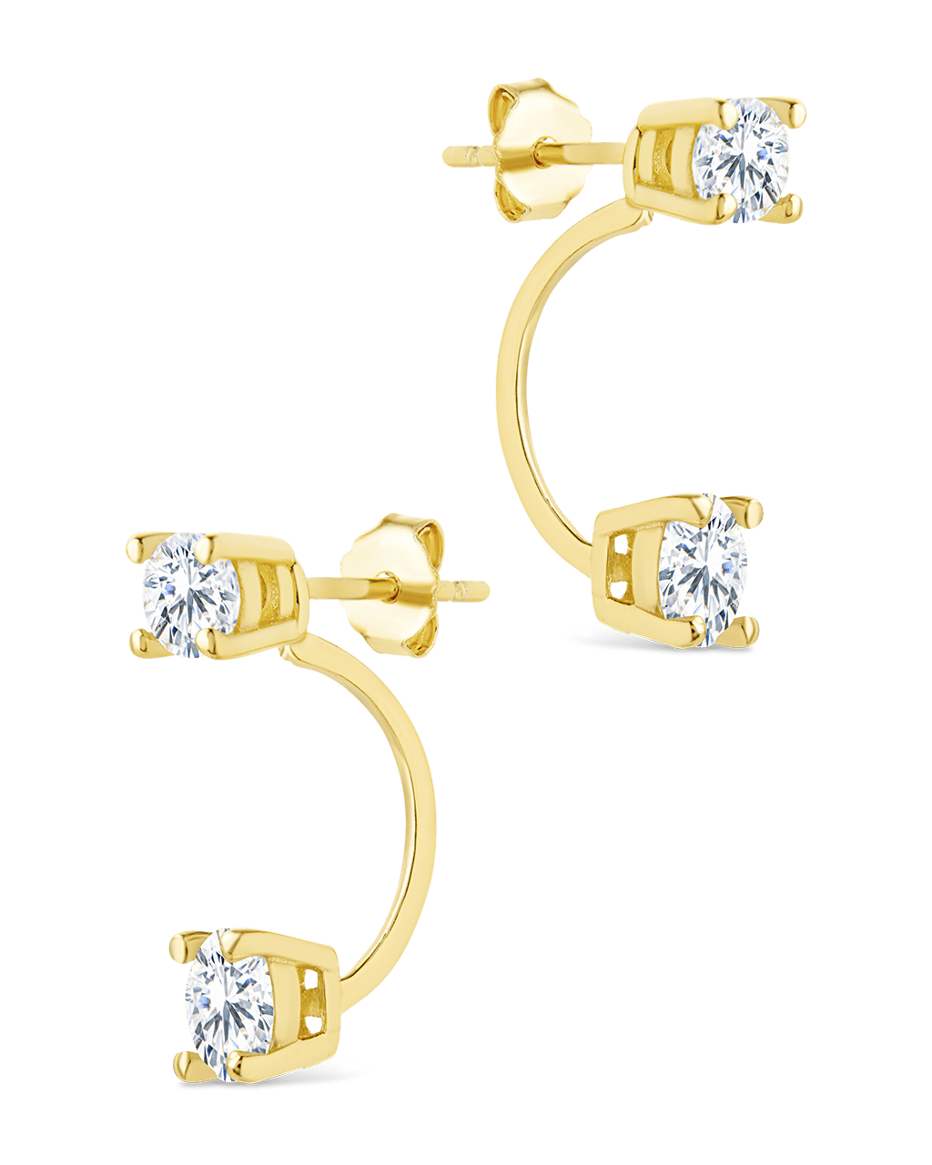 Sterling Silver Brilliant Cut Duo Jackets