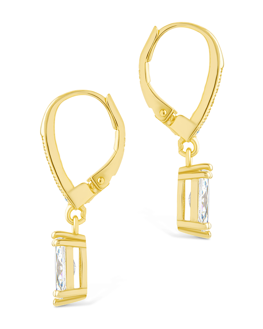 Sterling Silver Allegra Marquise Cut CZ French Clip Earrings