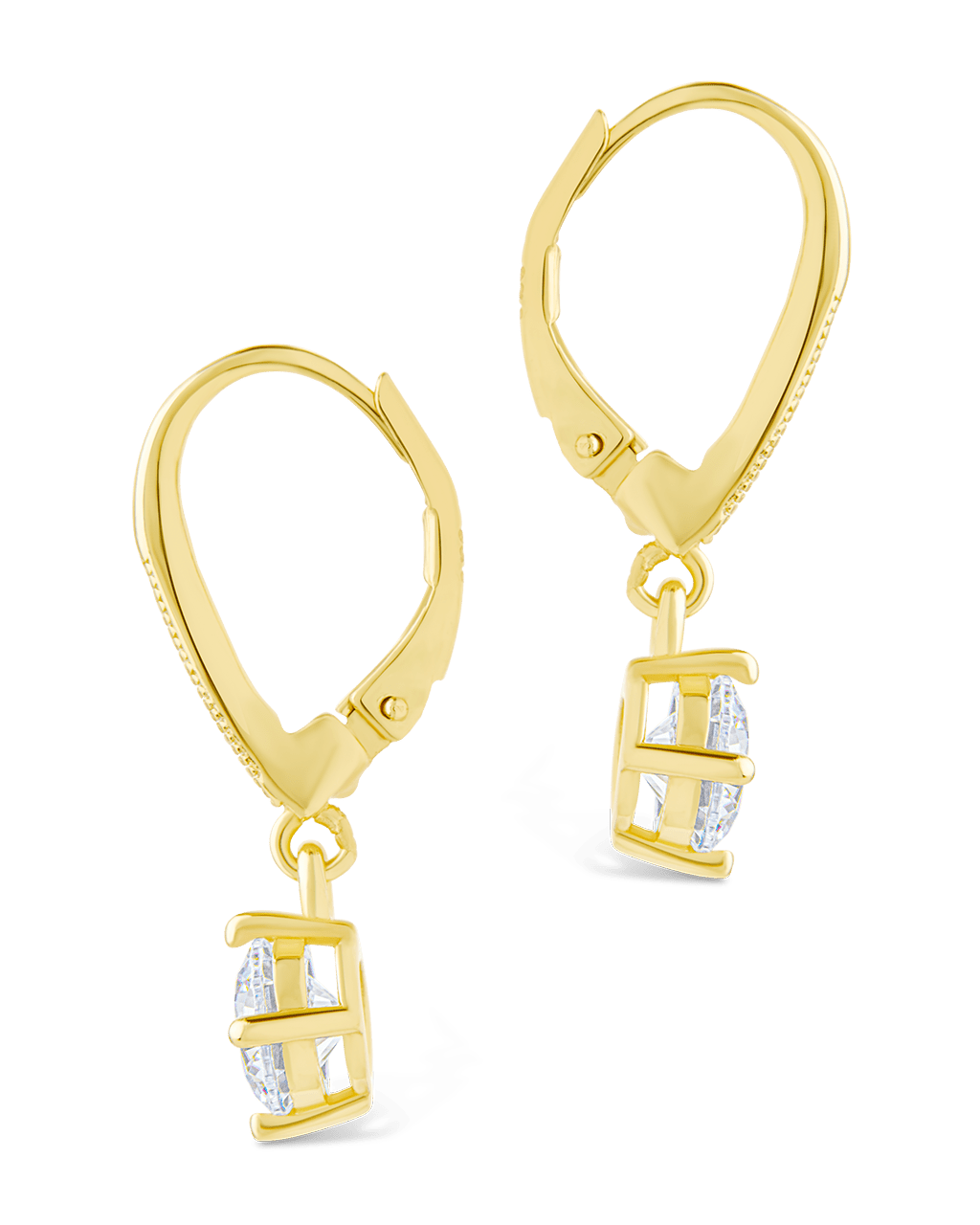 Sterling Silver Matilda Brilliant Cut CZ French Clip Earrings