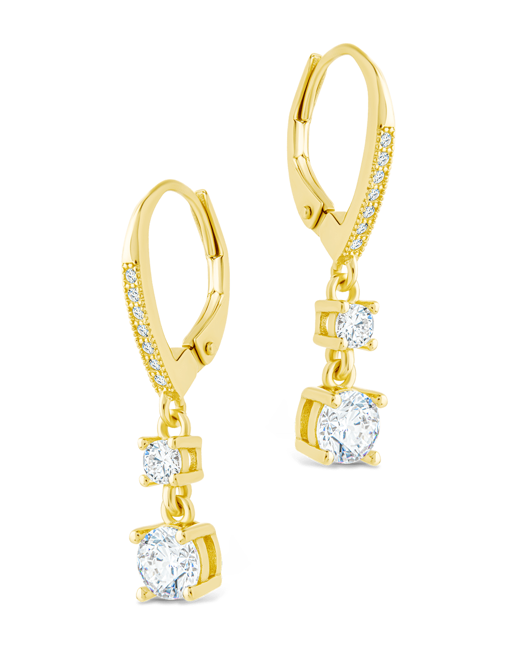 Sterling Silver Magdalena Brilliant Cut CZ French Clip Earrings