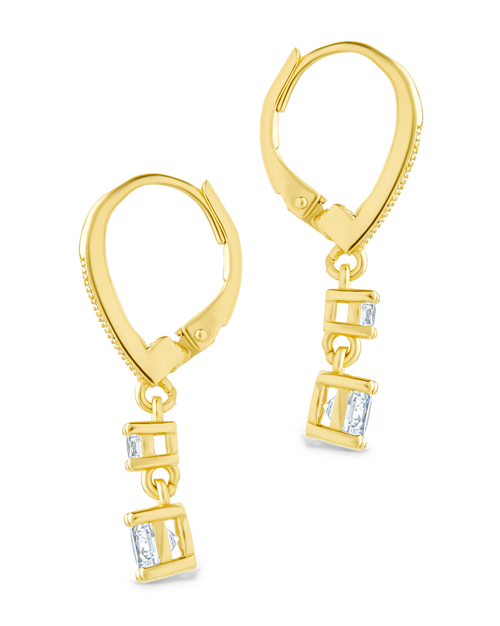 Sterling Silver Magdalena Brilliant Cut CZ French Clip Earrings