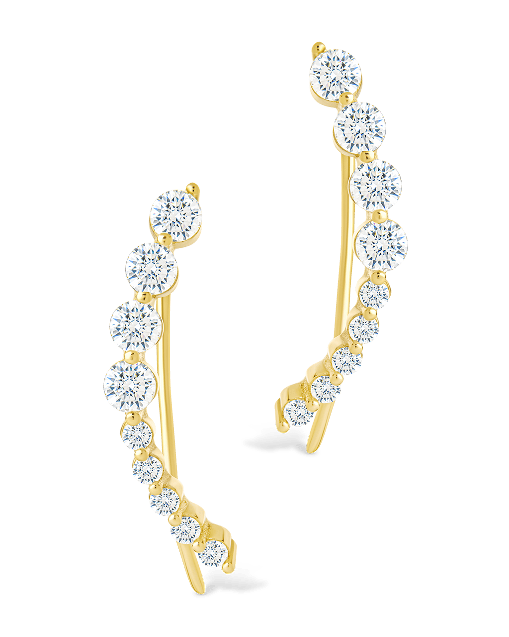 Sterling Silver Brilliant Round CZ Crawlers
