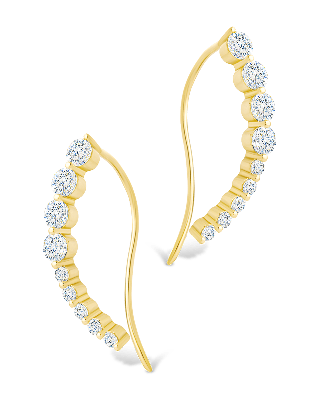 Sterling Silver Brilliant Round CZ Crawlers
