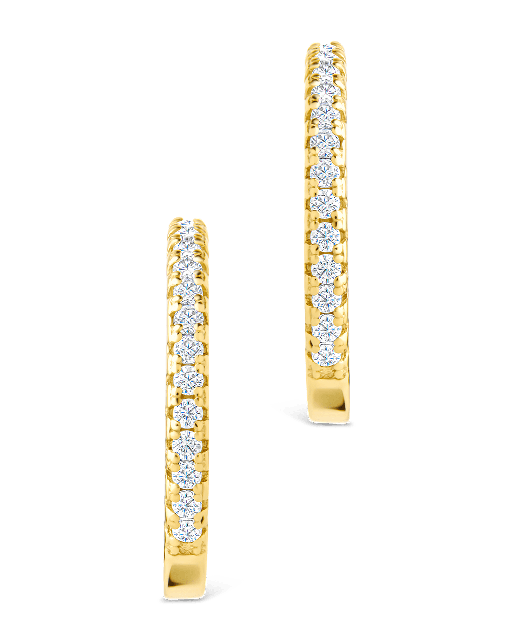 Sterling Silver Thin Bezel Statement Hoops