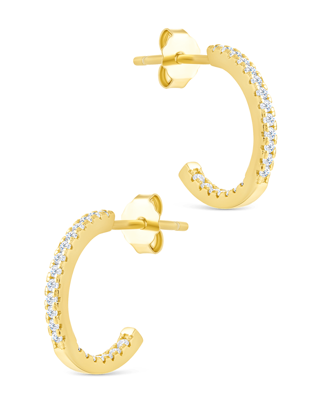 Sterling Silver Thin Bezel Statement Hoops