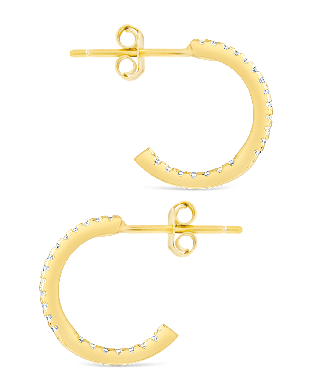 Sterling Silver Thin Bezel Statement Hoops