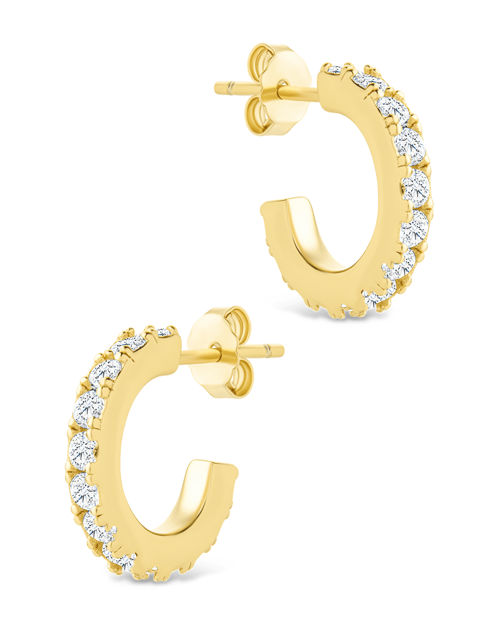 Sterling Silver Eleri CZ Tube Hoops