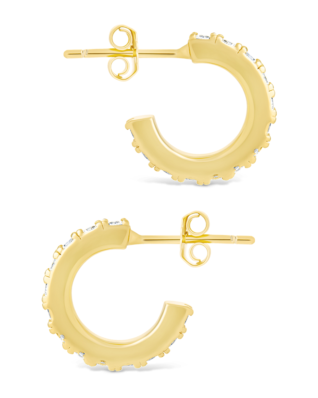 Sterling Silver Eleri CZ Tube Hoops