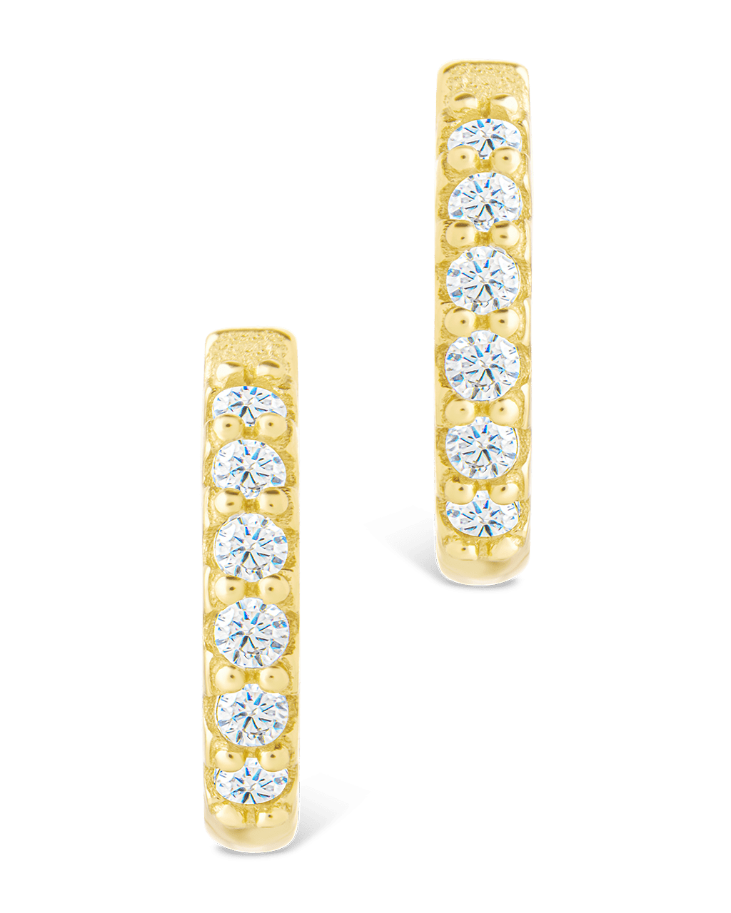 Sterling Silver Constance CZ Studded Statement Hoops